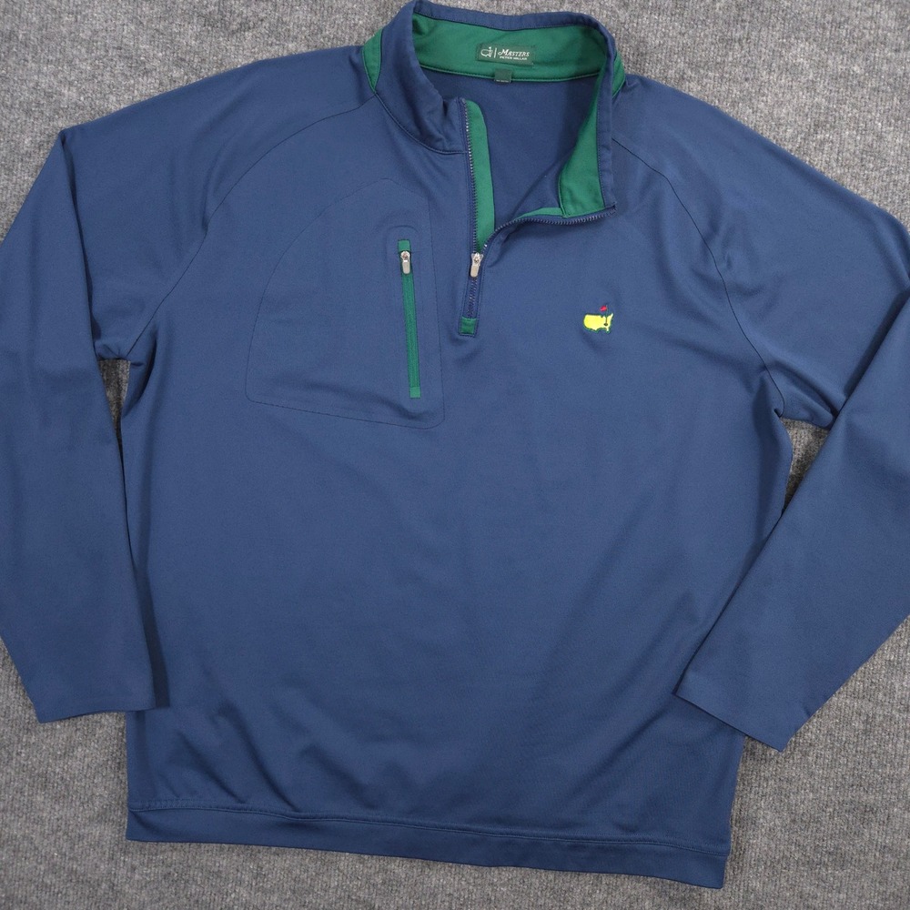 Peter Millar Masters 1/4 Zip Mens L Blue Performance Augusta National Golf Club